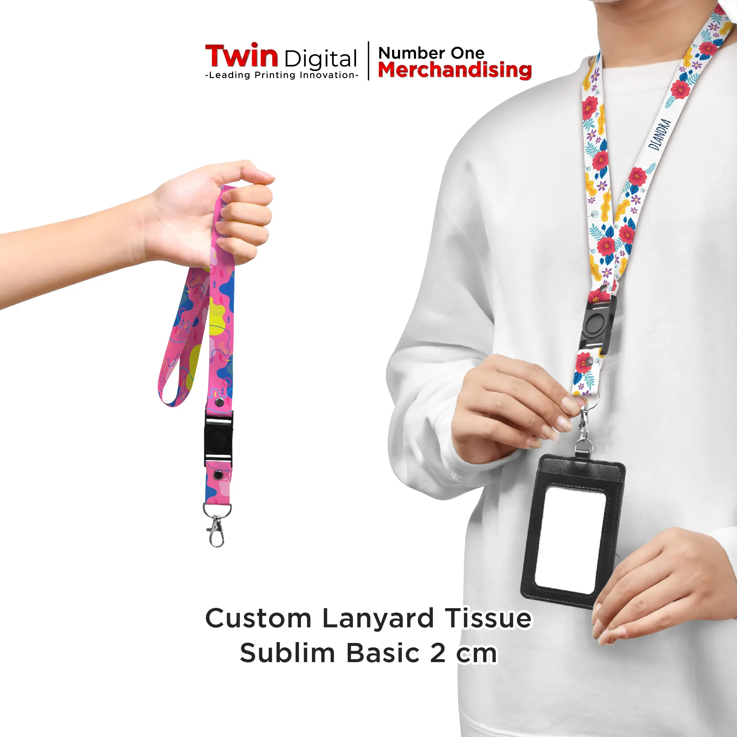 Custom Lanyard Tissue Sublim Basic 2 Cm Twindigital Id