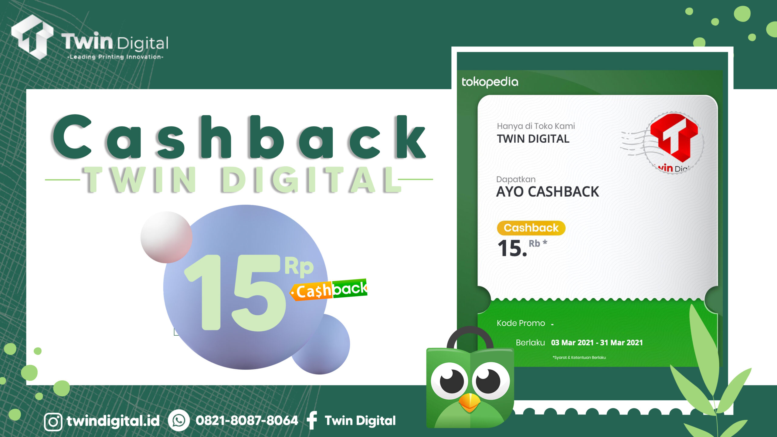 Cashback Tokopedia Twin Digital - Twin Digital