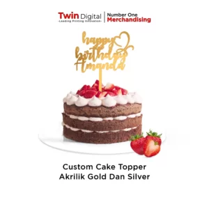 Cake Topper Acrylic Gold dan Silver Custom