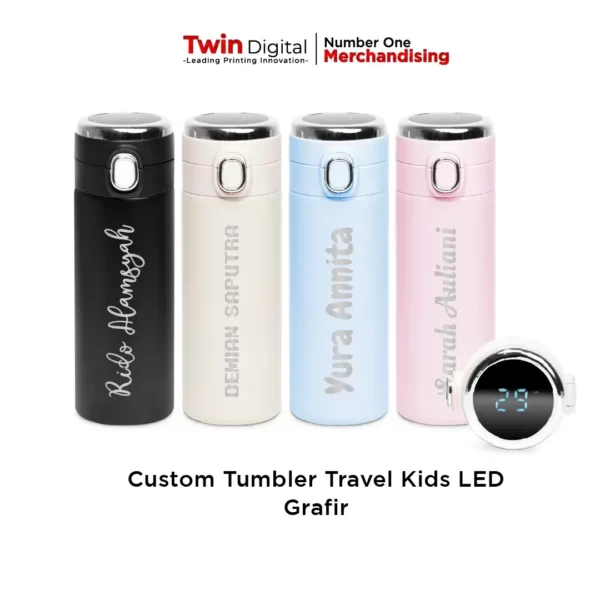 Tumbler Travel Kids LED Grafir Custom Harga Murah - Twin Digital