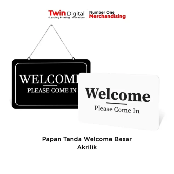 Jual Papan Tanda Welcome Sign Akrilik Besar Bebas Custom