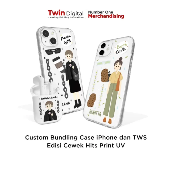 Custom Case Iphone dan TWS Bluetooth 5.0 - Custom Bundling