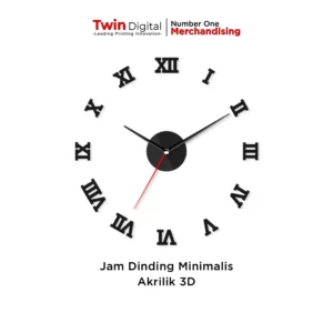 Custom Jam Dinding Akrilik Hitam 03 - Twin Digital