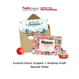 Custom Kartu Ucapan Natal Kreatif + Amplop Kraft - Twin Digital