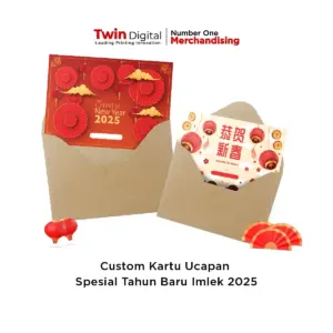 Custom Kartu Ucapan + Amplop Kraft Spesial Imlek