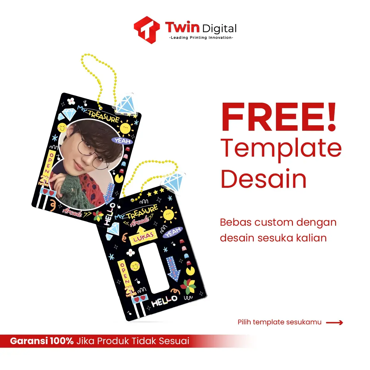 Custom Photocard Holder Akrilik Treasure - Twin Digital