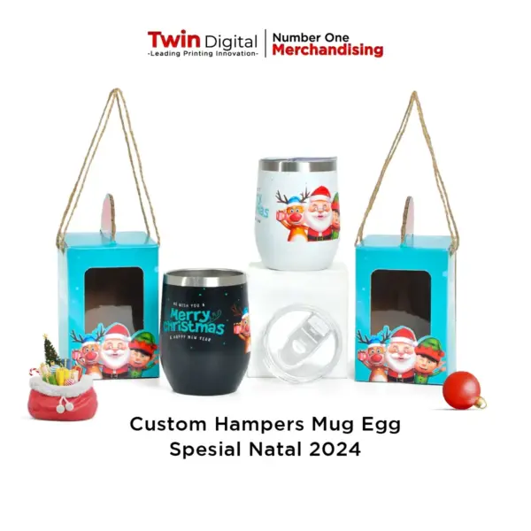 Custom Hampers Mug Egg Shaped Spesial Natal - Twindigital.id