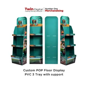 POP Floor Display Custom - PVC 3 Tray with Support