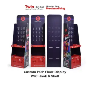 POP Floor Display Custom - PVC Hook & Shelf